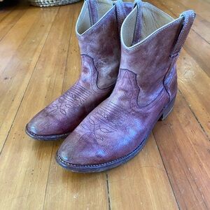 Miz Mooz Ankle Cowgirl Boots - Distressed Ref